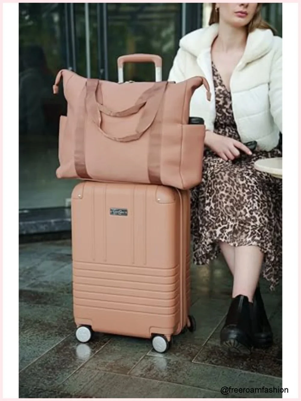 Neoprene Travel Tote with Zipper Shoulder Carry On Work Bag Trolley Tunnel